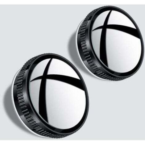 (Noir)Lot de 2 rétroviseurs d'angle de voiture en verre HD rond avec rétroviseurs convexe encadrés avec ventouse grand angle réglable pour voitures (1/4)