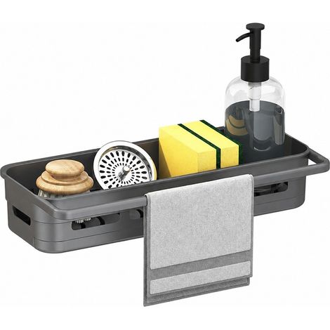 Égouttoir sous évier, en acier inoxydable, organisateur de rangement mobile pour plan de travail de cuisine (1/5)