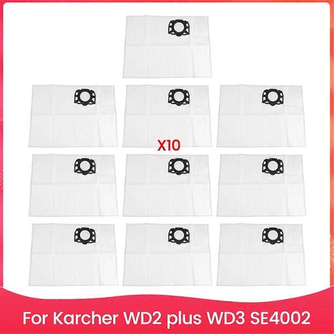 Set mit 10 Staubbeuteln für Kärcher WD2 Plus WD3 SE4002 Staubsauger