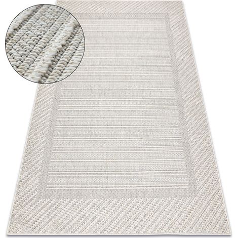 Carpet JERSEY 19261 grey - Frame, structural, loop BOHO  beige 80x150 cm