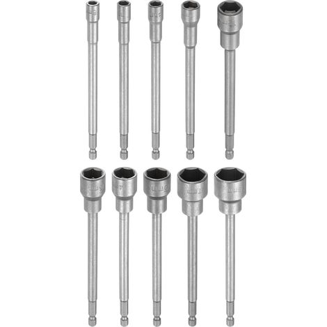 10pcs Embout De Tournevis À Douille 6-19mm Métrique À Acier CR-V (1/5)