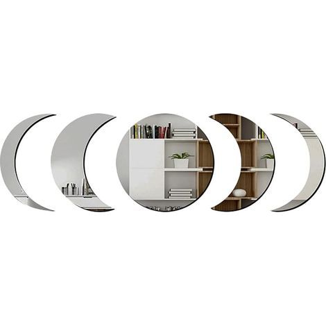 Ensemble d'autocollants muraux Miroir de Lune bohème pour décoration Murale, Salon, Chambre à Coucher (1/5)