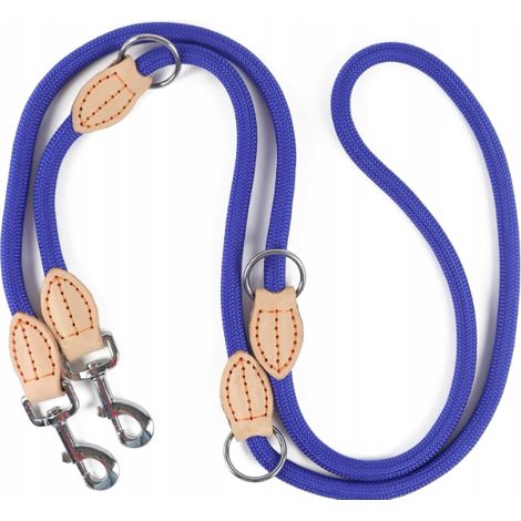 Elastische Hundeleine 2,1 m Gummi blau (1/4)