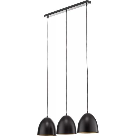 [GEBRAUCHT] Emibig Lighting Pendelleuchte Lenox Hängeleuchte Lampe Dreiflammig Schwarz/Gold B-Ware