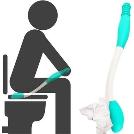 Essuie Fesse Aide aux Toilettes,Outils d'aide à Toilette Ustensile de Toilette Poignée Papier Toilette pour Personnes âgées (1/4)