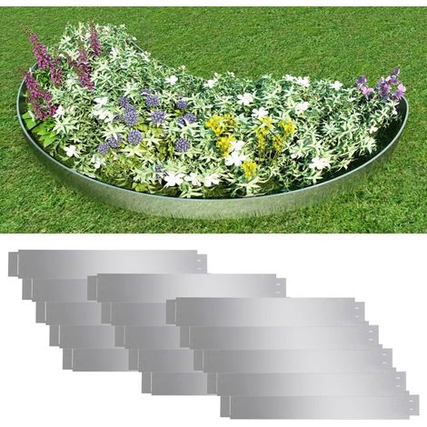 Clôture de pelouse flexible 15 pcs Acier galvanisé 100x14 cm vidaXL