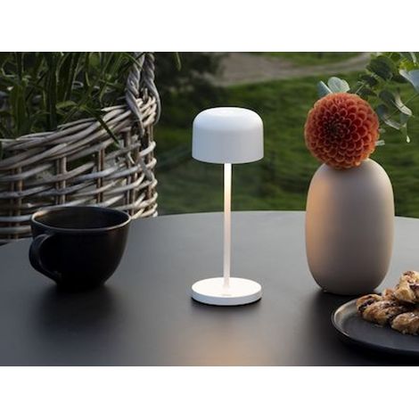 Kleine Akku Tischleuchte LILLE per USB aufladbar, Weiß Höhe 20cm (1/5)