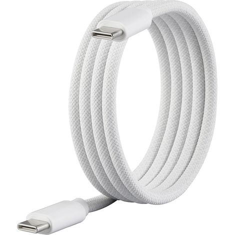 Renkforce USB-Kabel USB 2.0 USB-C® Stecker, USB-C® Stecker 1.00 m Weiß mit magnetischer Aufwicklung (1/5)