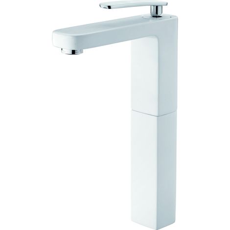 Mitigeur lavabo Despertar blanc réhaussé (1/2)