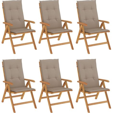 Maison Exclusive - Sillas de jardín reclinables y cojines 6 uds m (1/5)