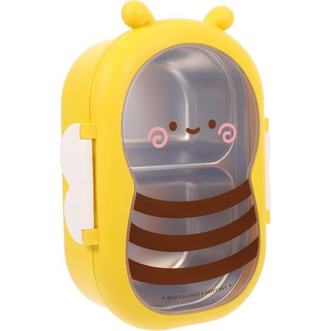 Boîte à bento en acier inoxydable Bee Design avec compartiments (1/5)