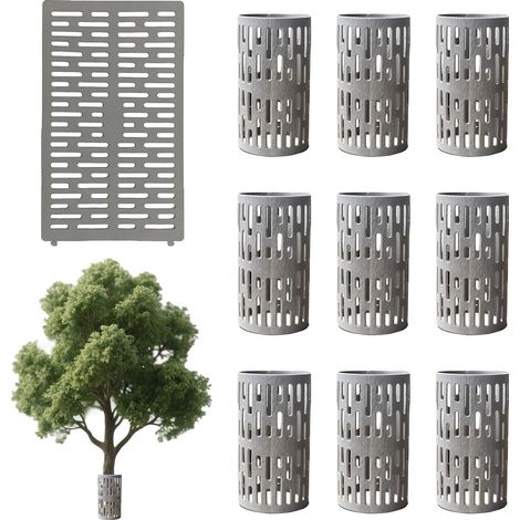Lot de 10 Protecteurs De Tronc d'arbre de Plantes Réglables en Plastique D'écorce d'arbre Protecteur pour Semis,38 x 25 cm,gris (1/5)