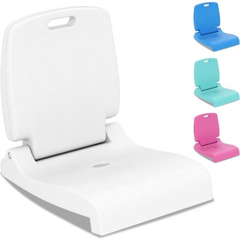 GOPLUS Chaise de Bord de Piscine, Siège Rabattable pour Adulte avec Dossier & Poignées, Chaise de Pique-Nique Portable, Chaise de Stade Extérieur pour Camping, Pêche, Plage, Yachet, Bateau (Blanc) (1/5)