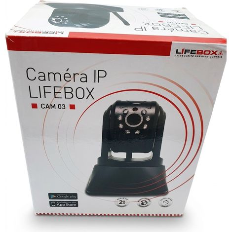 LIFEBOX - Caméra de surveillance IP motorisée intérieur - CAM 03 - HD 720p - Wifi RJ45 - Micro SD - DC 5V 2A - Vision nocturne 10m et audio bidirectionnel - Voir photos pour détails (1/5)