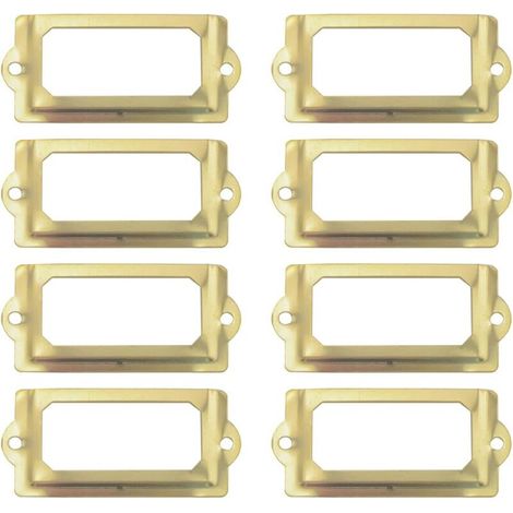 Porta biglietti da visita in metallo, porta etichette per cassetti, 8 pezzi (oro) (1/5)