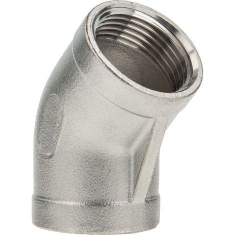 tecuro Kurzer Winkel 45° Edelstahl V4A (AISI 316), IG x IG 1/4 Zoll