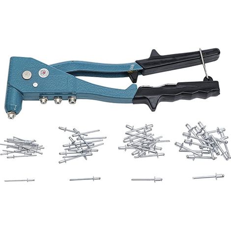 Lot de pince manuelle a riveter 2,4 / 3,2 / 4,0 / 4,8 mm 250 mm et 60 rivets (1/3)