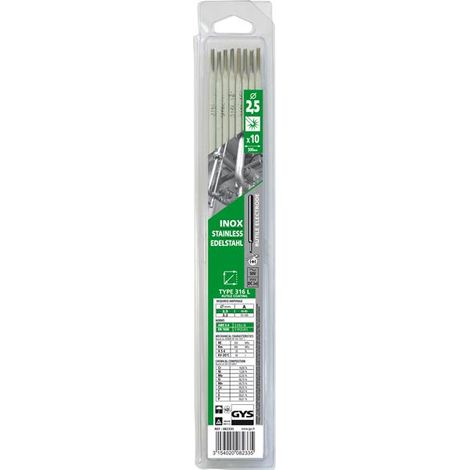 Schweißelektroden VA 2,5 mm 10 Stück-Packung mm - Blister 308L