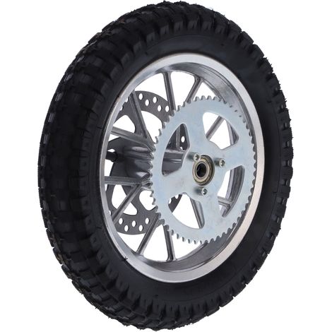 12,5 x 2,75 Zoll Mini-Hinterrad für Fahrräder, rutschfest, aus Gummi und Stahllegierung, für 47 cm³ und 49 cm³ Zweitakt-Motocross-Motorräder, silberfarben (1/5)