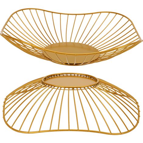 Corbeille à fruits en fer forgé de style nordique, panier de rangement créatif, minimaliste et moderne pour table basse, assiette à fruits personnalisée de luxe léger. (1/5)