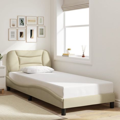 Estructura de cama sin colchón Hvar tela crema 90x190 cm vidaXL (1/5)