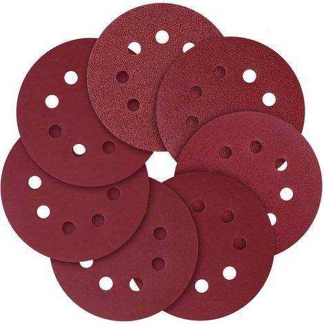Disque abrasif, 5" (125mm) 8 trous Papier abrasif à grain différent 40/80/120/240/320/600/800pcs 70pcs)… - RWCommerce, industrie et science ›Produits abrasifs et de finition› Meules et disques de meul (1/5)