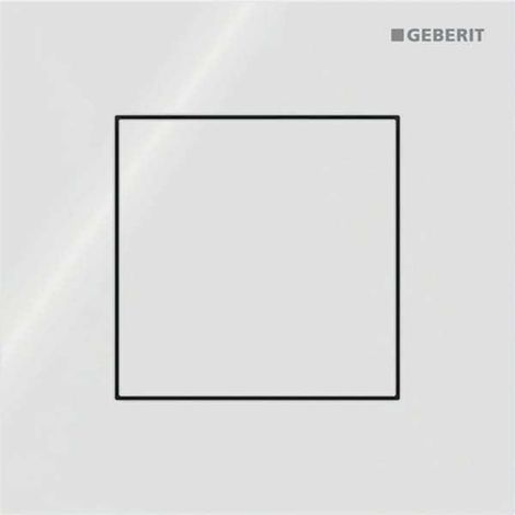 Geberit Typ 40 Urinalsteuerung mit pneum. Spülauslösung, Betätigungsplatte eckig, Taste Weiß, Glas glänzend (1/4)