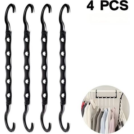 Lot de 4 cintres compacts pliables et rotatifs à 360°, antidérapants, peu encombrants, pour vêtements, rangement de placard, maison et voyage (1/5)