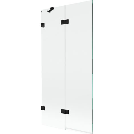 Mexen Lunar paroi de baignoire 2 panneaux gauche 90 x 150 cm, transparent, noir - 897-090-100-70-00-L (1/5)