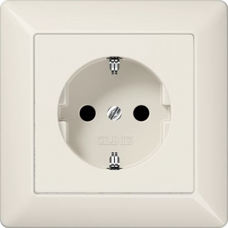 Jung Toma de corriente SCHUKO®, 16 A 250 V , con marco integrado, duroplástico, serie AS, blanco AS 1520