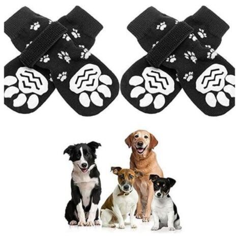 2 paires de protections souples et réglables pour pattes d'animaux de compagnie, protections antidérapantes pour pattes d'animaux de compagnie double fac,Taille L (1/4)