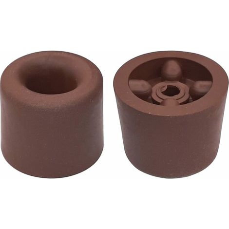 2x butoir de porte butée tampon sol à visser en caoutchouc protection mur, marron brun (1/3)