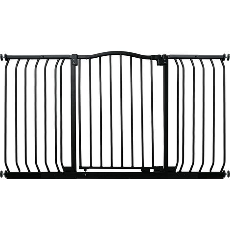 Bettacare Curved Top Dog Gate, 170cm - 179cm, Matt Black, Pressure Fit Pet Gate for Dog and Puppy, Pet and Dog Barrier
