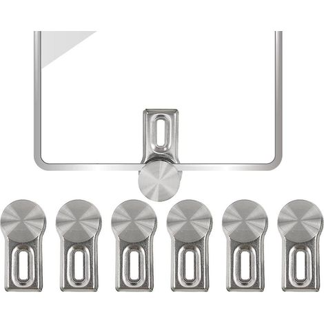 Lot de 6 clips de fixation pour miroir mural en alliage de zinc avec chevilles robustes (1/5)