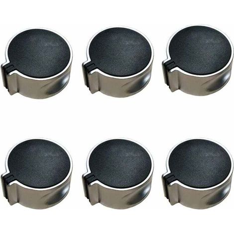 6 Pièces Boutons Four Cuisinière, Cuisinière à Gaz Boutons, Bouton Cuisinière à Gaz, Bouton Gaz, Alliage Universel Mode Interrupteur à 45° Noir Bouton Gaz pour Cuisine à Domicile, 8 mm (1/4)