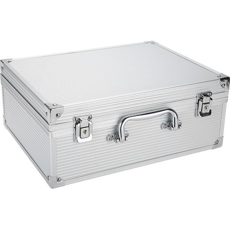 Mallette de rangement pour machine à tatouer en aluminium, coffret de transport vide avec mousse intérieure, organisateur d'équipement, 02 Argent (1/5)