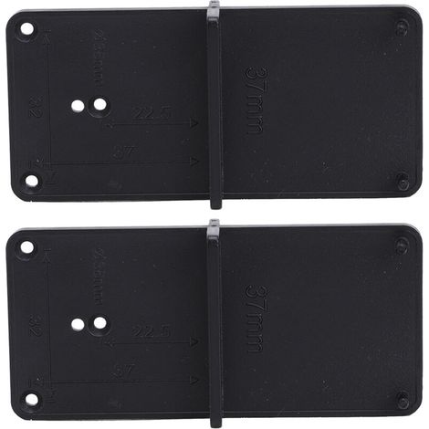 2-teilige Bohrschablone für Türscharniere, präzise Bohrführung, schwarzes Holzbearbeitungswerkzeug 85x40mm (1/5)