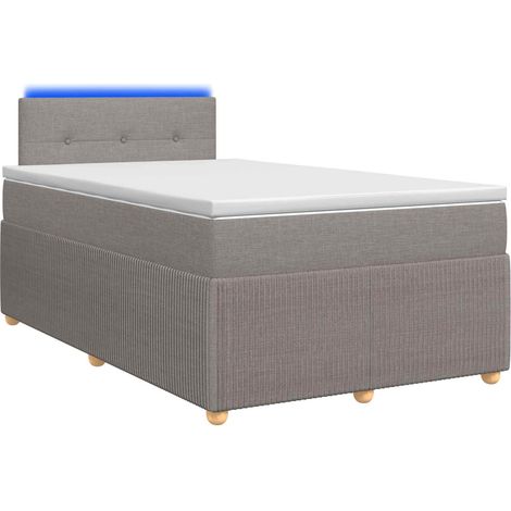 Lit boxspring avec matelas Taupe 120 x 190 cm Tissu vidaXL (1/5)