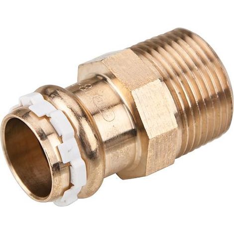 Raccord a sertir solairecuivre contour V, nipple de reduction male 18mm x 3/4",type VCS 4243 G (1/3)