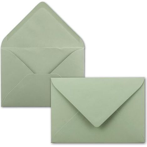 50 Briefumschläge in Eukalyptusgrün, 18,4 x 13,4 cm, DIN C5-Format, nassverklebter Rand ohne Sichtfenster, Weihnachtskarten (1/5)
