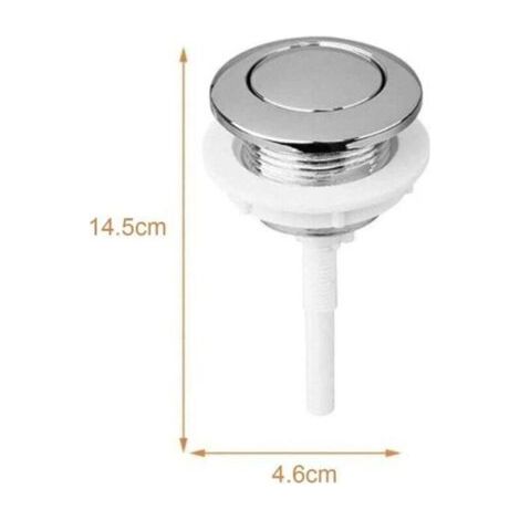 Confezione de 2 pulsanti per WC Scarico, pulsante singolo de 38 mm, kit ricambio cromato, résistance ABS, facile à installer, montage universel. (1/3)