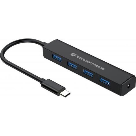 Conceptronic CTC4USB3 hub di interfaccia USB 3.2 Gen 1 (3.1 Gen 1) Type-C 5000 Mbit/s Nero (1/4)