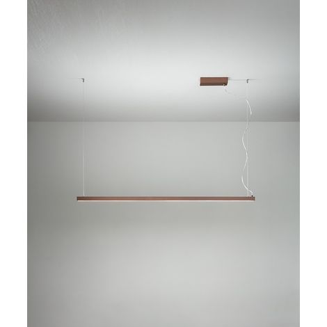 Suspension Led 35W Design Moderne Aluminium Marron Métallisé Avec Technologie Cct Dimmable Et Rosone Décentralisé Pour Espaces Élégants - Perenz (1/3)