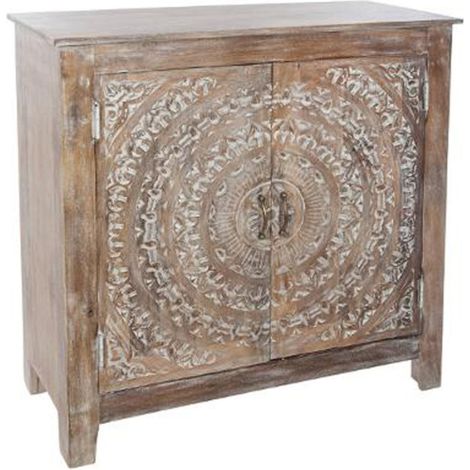 Buffet 2 Portes en Bois "Shirel" 90cm Marron (1/5)