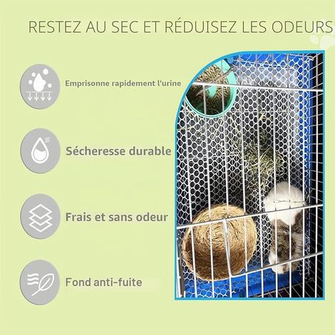 Rabbit Pads, Absorbent Guinea Pig Hygienic Mat, Training Pads with Surface for Puppies, Cats, Chinchillas, Hamsters, Ferrets Hedgehogs (1/4)