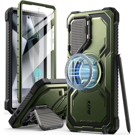 Coque robuste MagSafe pour Samsung Galaxy S25 Ultra avec protection caméra et béquille (1/5)