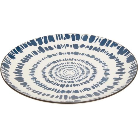 Lot de 6 Assiettes Plates "Umami Feuille" 26cm Bleu