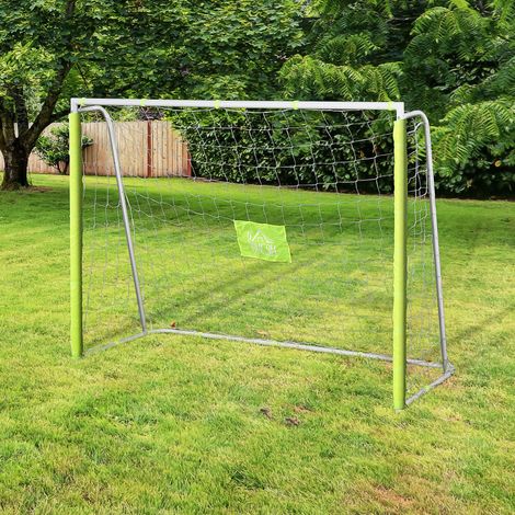 Filet de football extérieur en métal avec cible et poteaux en toile Oxford, 186x62x123 cm, jaune (1/5)