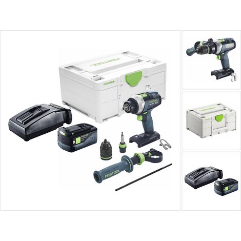 Festool TDC 18/4 I-Basic taladro atornillador a batería 18 V 75 Nm sin escobillas + 1x batería recargable 5,0 Ah + cargador + systainer (1/5)