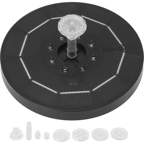 Fontaine solaire pour oiseaux, 3 W, hauteur de levage de 100 cm, hauteur de jet de 50 cm, avec lumières colorées (1/5)